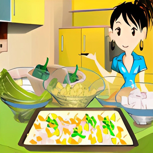 Bánh trứng trộn rau